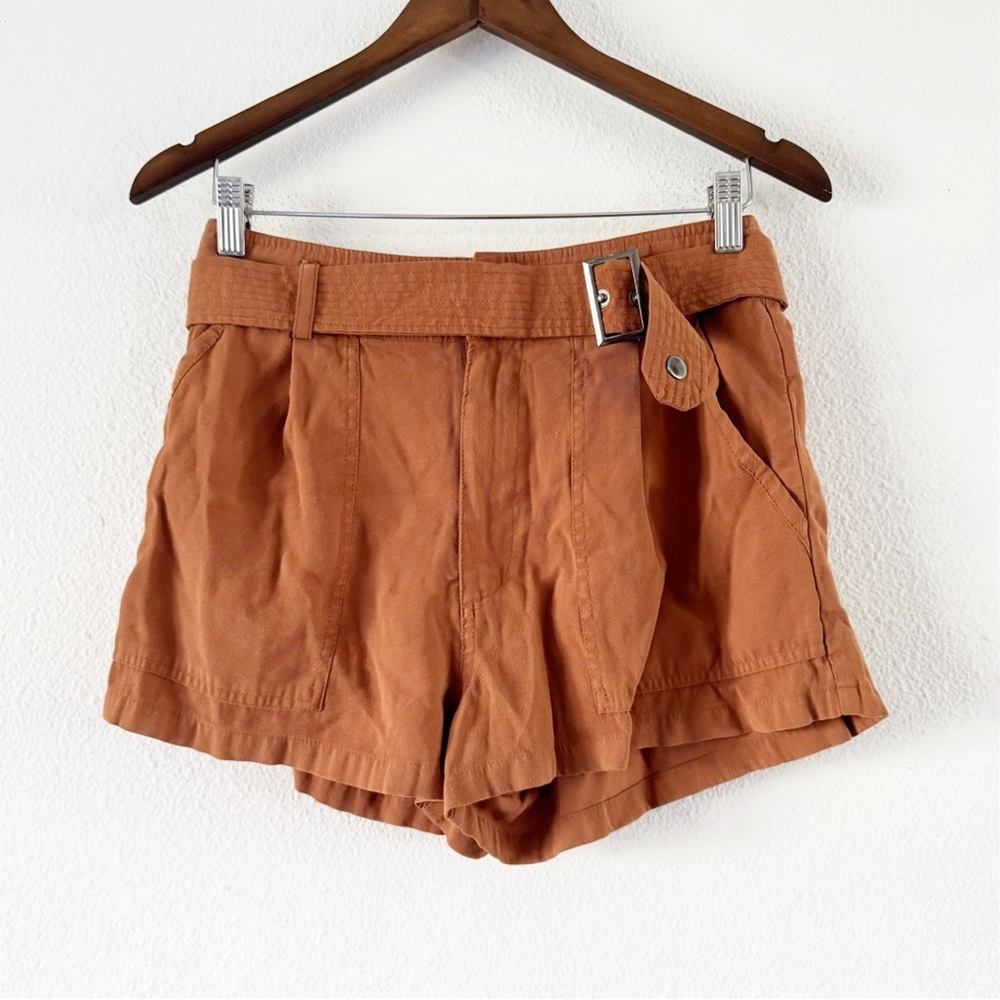 Boho Safari Forever 21 High Waisted Belted Shorts Cargo Utility Large Gorpcore - Picture 2 of 16